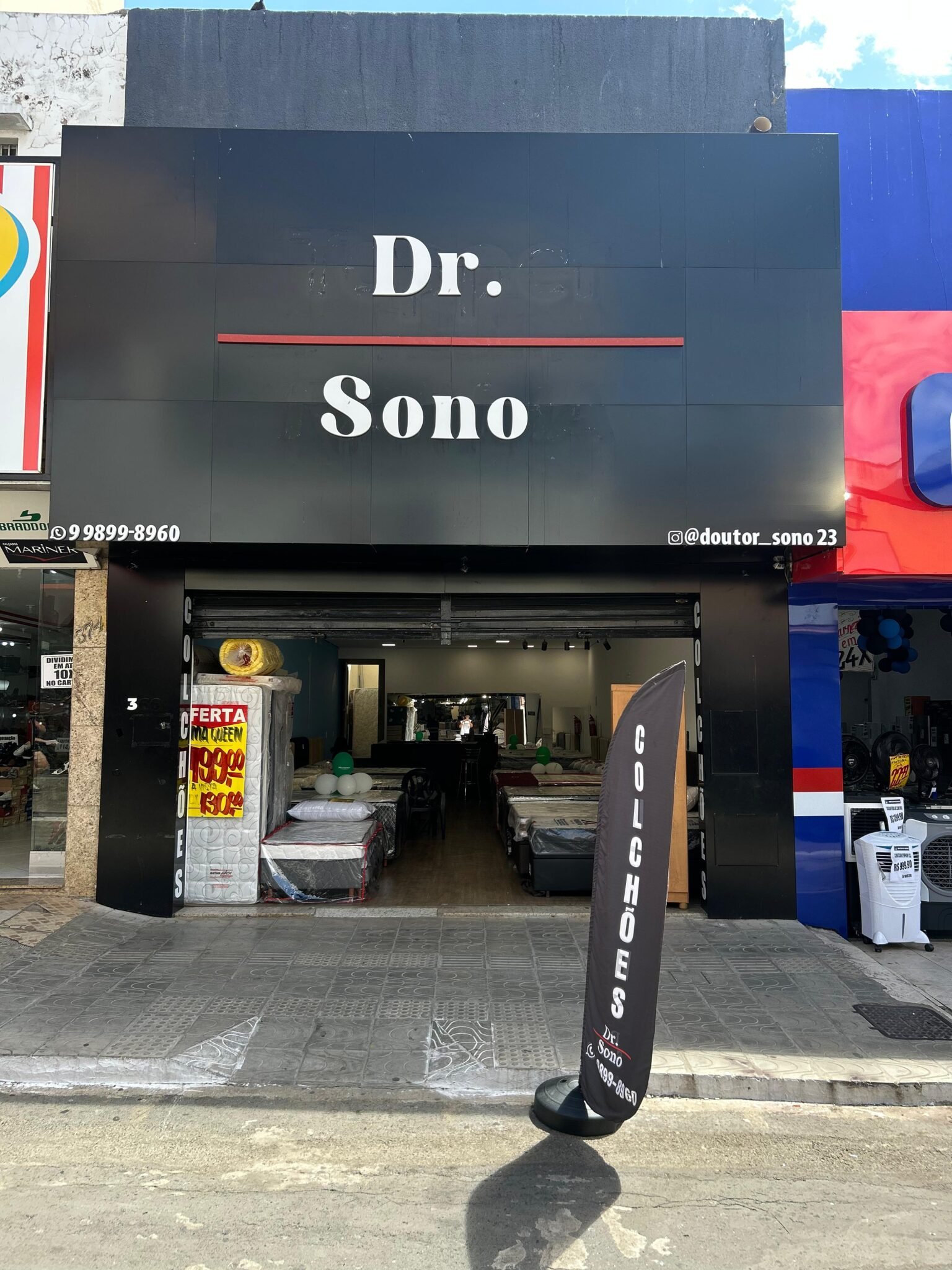 Fachada da loja Dr. Sono Colchões em Montes Claros